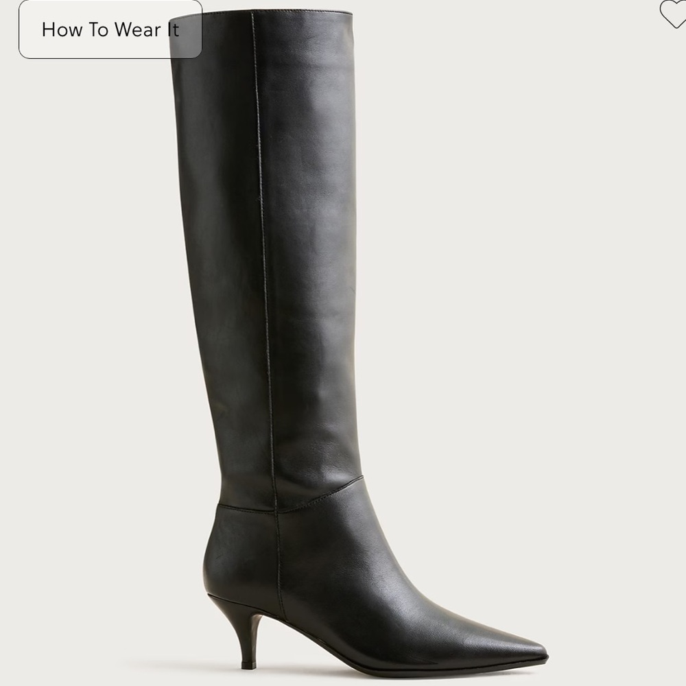 Nwob j crew black New Stevie knee-high boots in leather - Picture 3 of 7